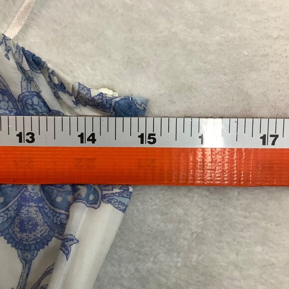 Gap Floral White Blue Midi Summer Dress Women Size 8 Silk Blend Lined Strappy - Picture 6 of 8